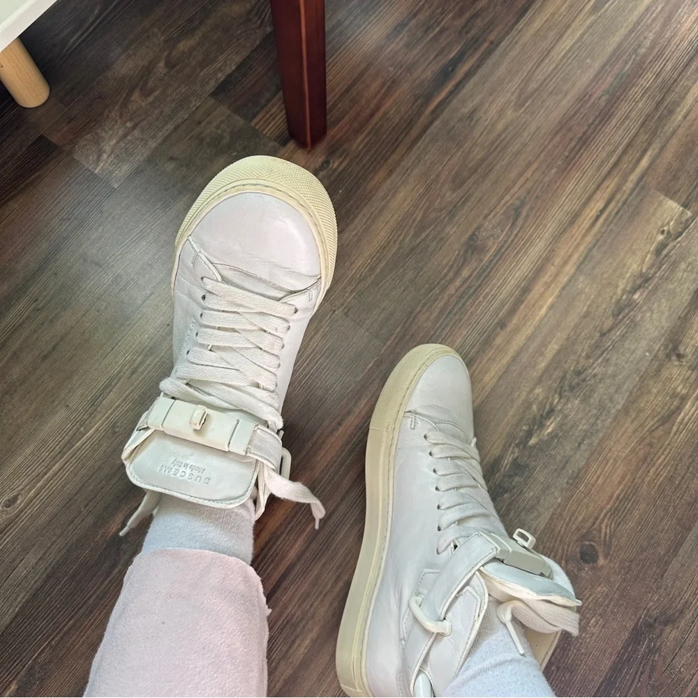 Buscemi 100mm white leather sneakers size 7 women’s